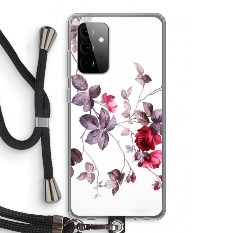 Mooie bloemen: Samsung Galaxy A72 5G Transparant Hoesje met koord