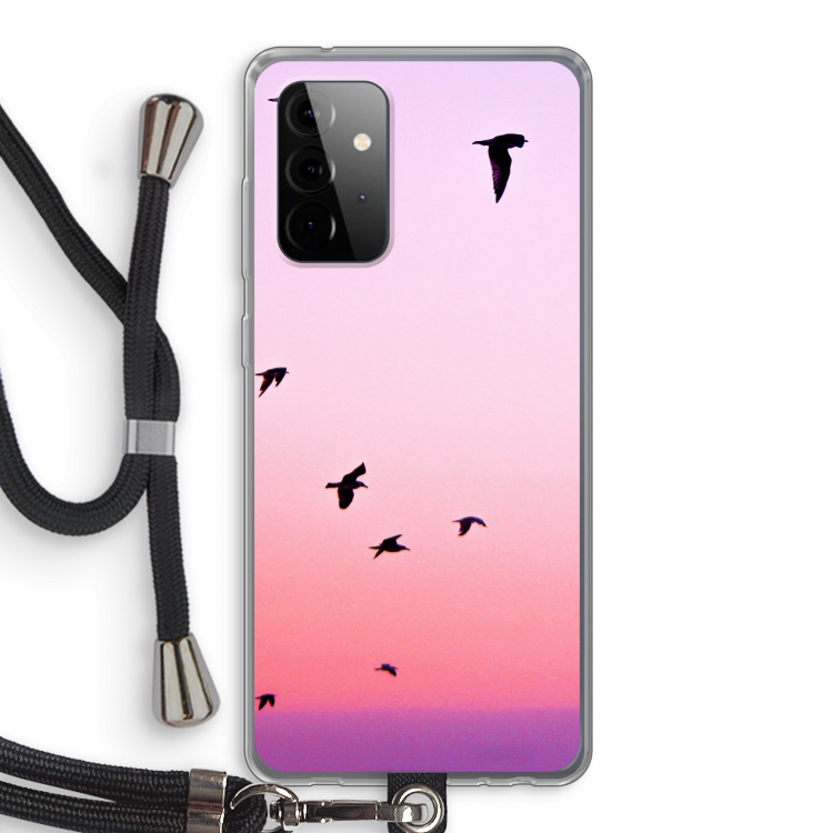 Fly away: Samsung Galaxy A72 5G Transparant Hoesje met koord