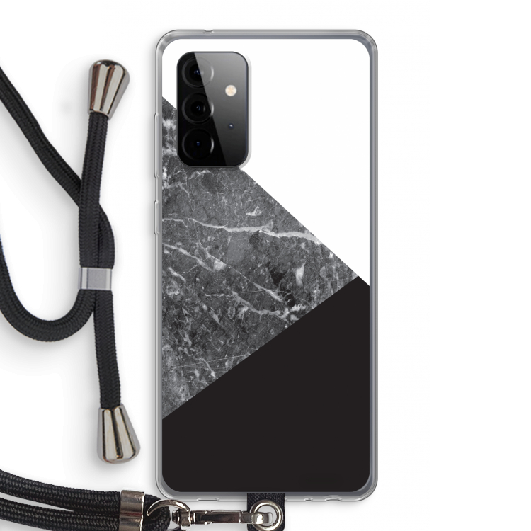 Combinatie marmer: Samsung Galaxy A72 5G Transparant Hoesje met koord