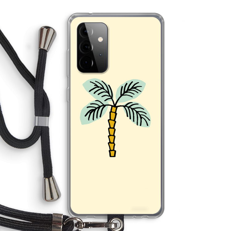 Palmboom: Samsung Galaxy A72 5G Transparant Hoesje met koord