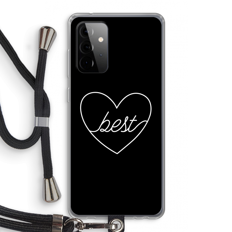 Best heart black: Samsung Galaxy A72 5G Transparant Hoesje met koord
