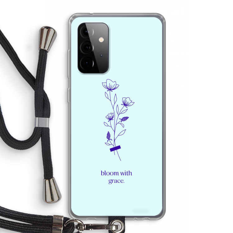 Bloom with grace: Samsung Galaxy A72 5G Transparant Hoesje met koord