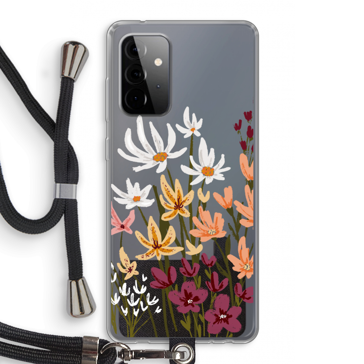 Painted wildflowers: Samsung Galaxy A72 5G Transparant Hoesje met koord