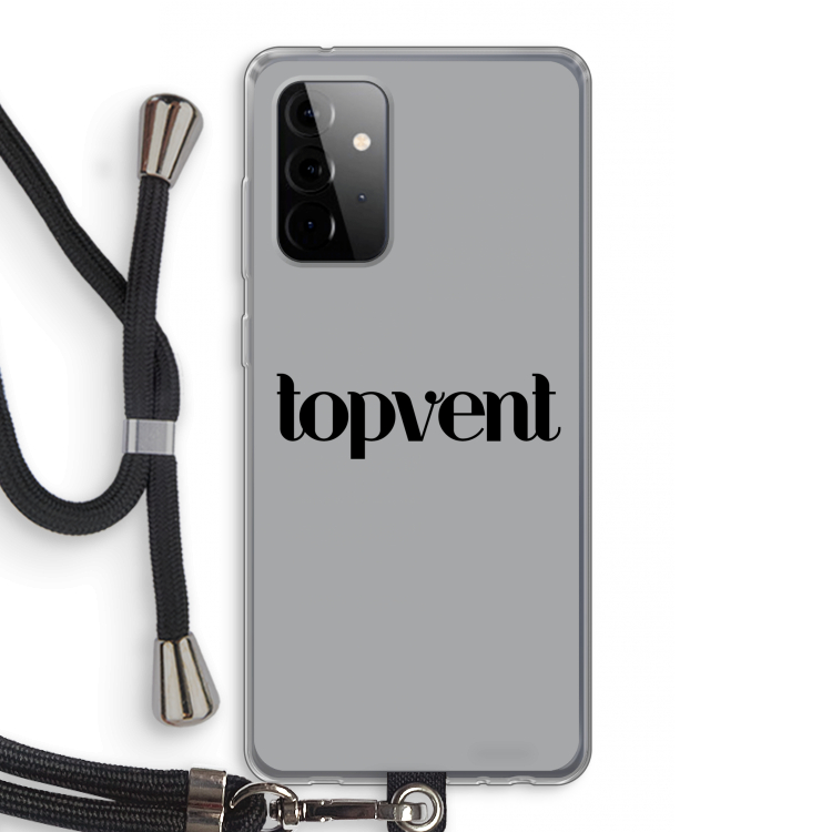 Topvent Grijs Zwart: Samsung Galaxy A72 5G Transparant Hoesje met koord