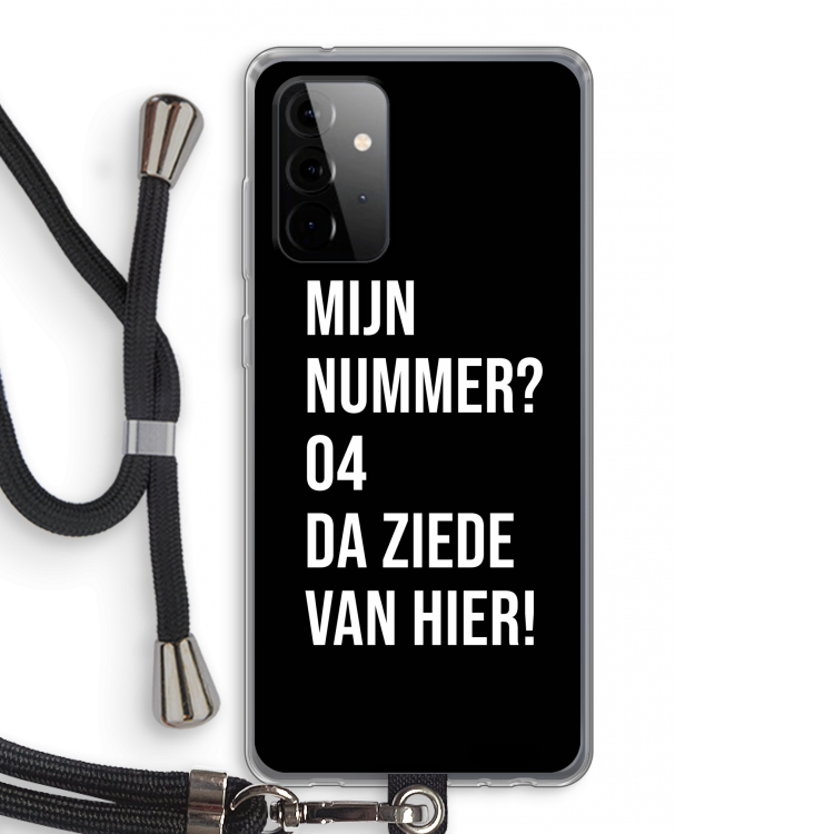 Da ziede van hier - Zwart: Samsung Galaxy A72 5G Transparant Hoesje met koord