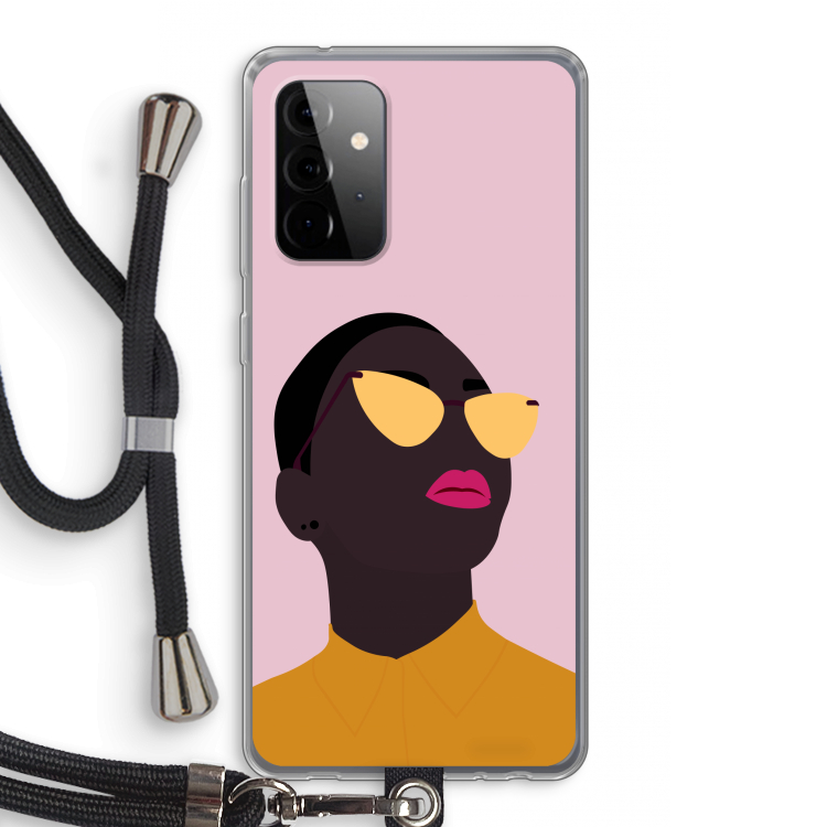 Yellow glasses: Samsung Galaxy A72 5G Transparant Hoesje met koord