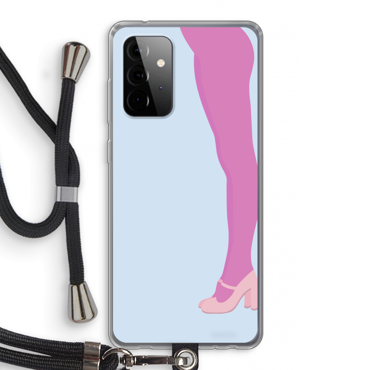 Pink panty: Samsung Galaxy A72 5G Transparant Hoesje met koord