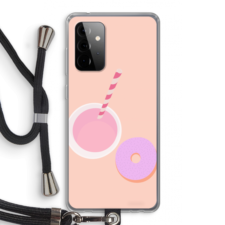 Donut: Samsung Galaxy A72 5G Transparant Hoesje met koord