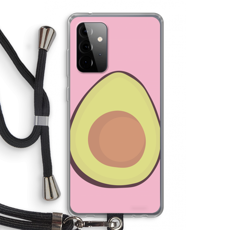 Avocado: Samsung Galaxy A72 5G Transparant Hoesje met koord