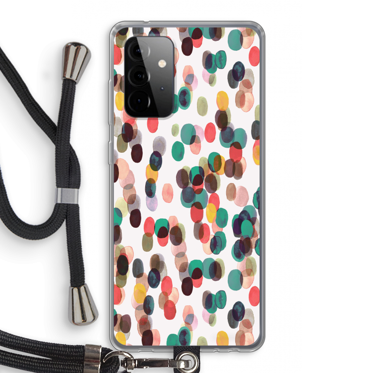 Tropical Dots: Samsung Galaxy A72 5G Transparant Hoesje met koord