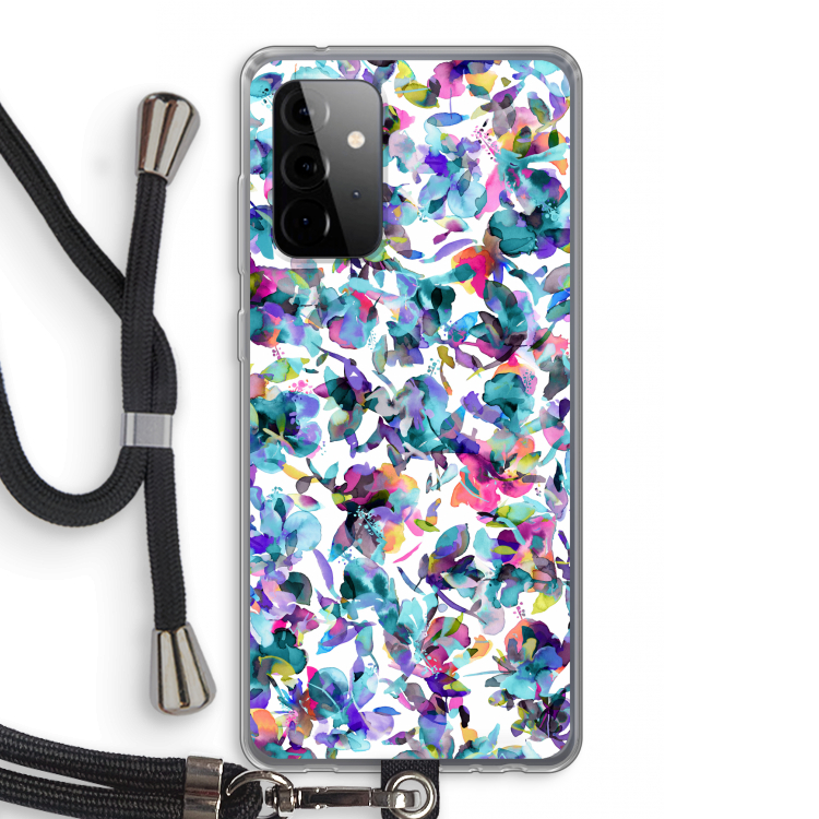 Hibiscus Flowers: Samsung Galaxy A72 5G Transparant Hoesje met koord