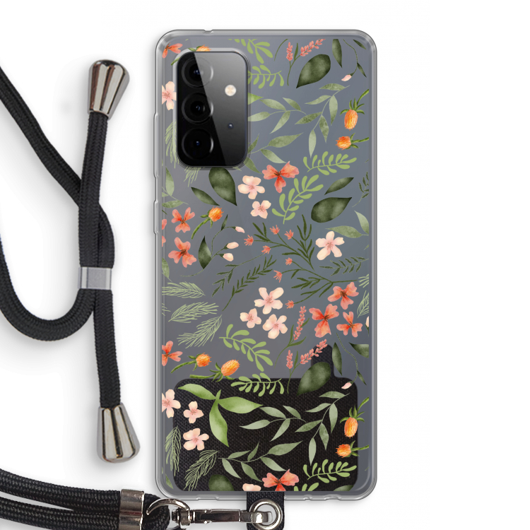 Sweet little flowers: Samsung Galaxy A72 5G Transparant Hoesje met koord