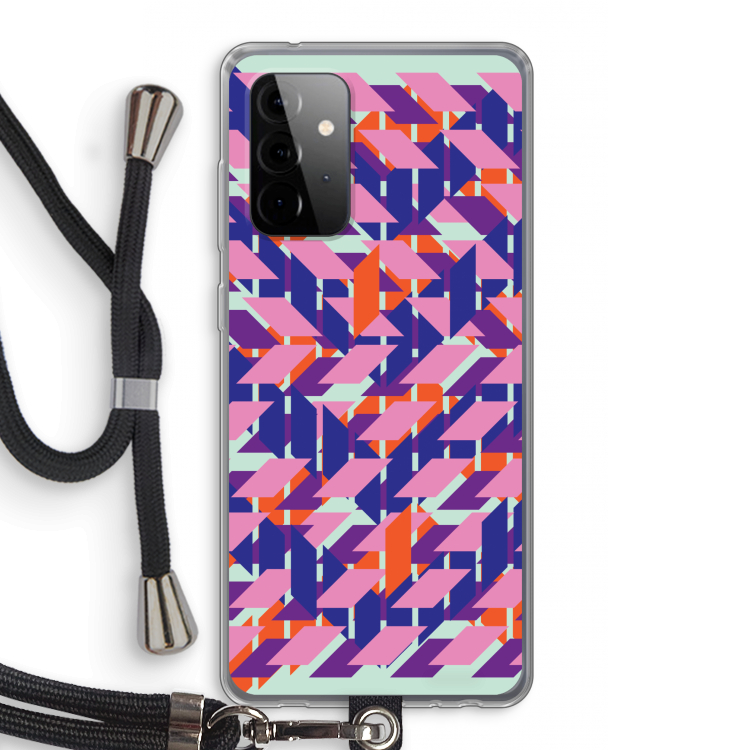 Skew Blush 3: Samsung Galaxy A72 5G Transparant Hoesje met koord