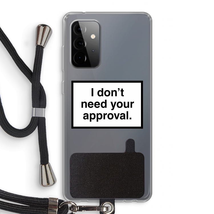 Don't need approval: Samsung Galaxy A72 5G Transparant Hoesje met koord