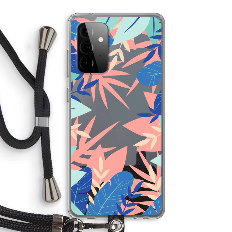 Tropisch: Samsung Galaxy A72 5G Transparant Hoesje met koord