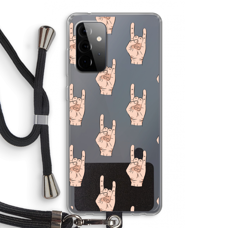 Rock: Samsung Galaxy A72 5G Transparant Hoesje met koord