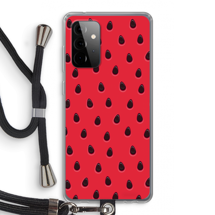 Watermelon: Samsung Galaxy A72 5G Transparant Hoesje met koord