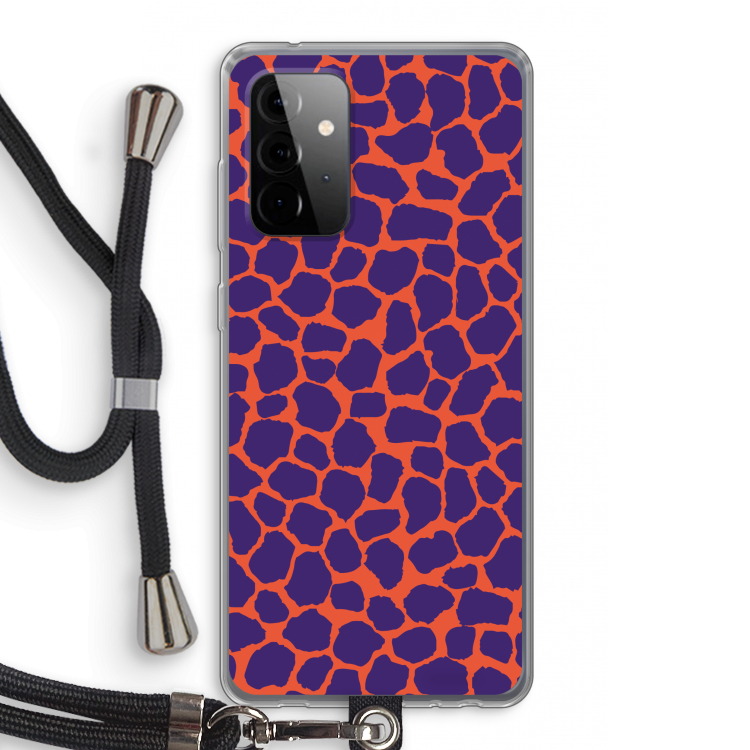Purple Giraffe: Samsung Galaxy A72 5G Transparant Hoesje met koord