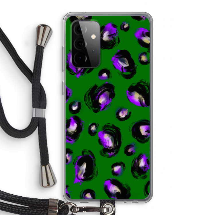 Green Cheetah: Samsung Galaxy A72 5G Transparant Hoesje met koord