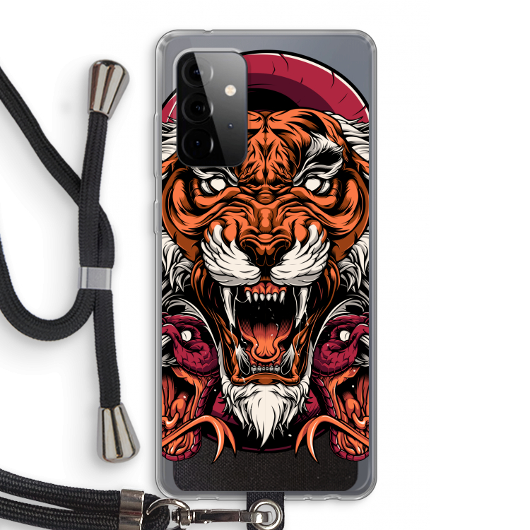 Tiger and Rattlesnakes: Samsung Galaxy A72 5G Transparant Hoesje met koord