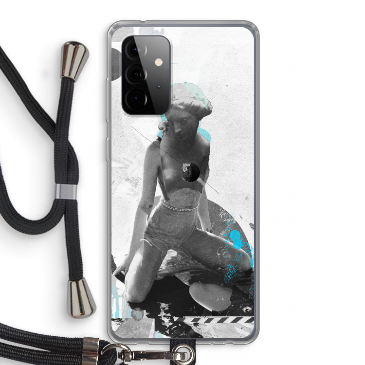I will not feel a thing: Samsung Galaxy A72 5G Transparant Hoesje met koord
