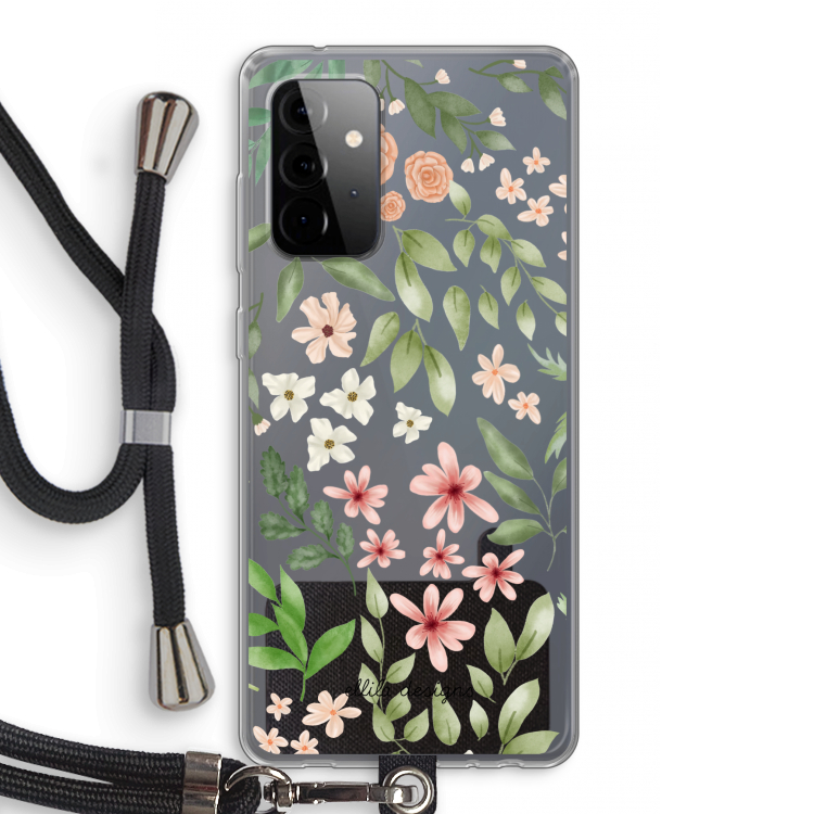 Botanical sweet flower heaven: Samsung Galaxy A72 5G Transparant Hoesje met koord