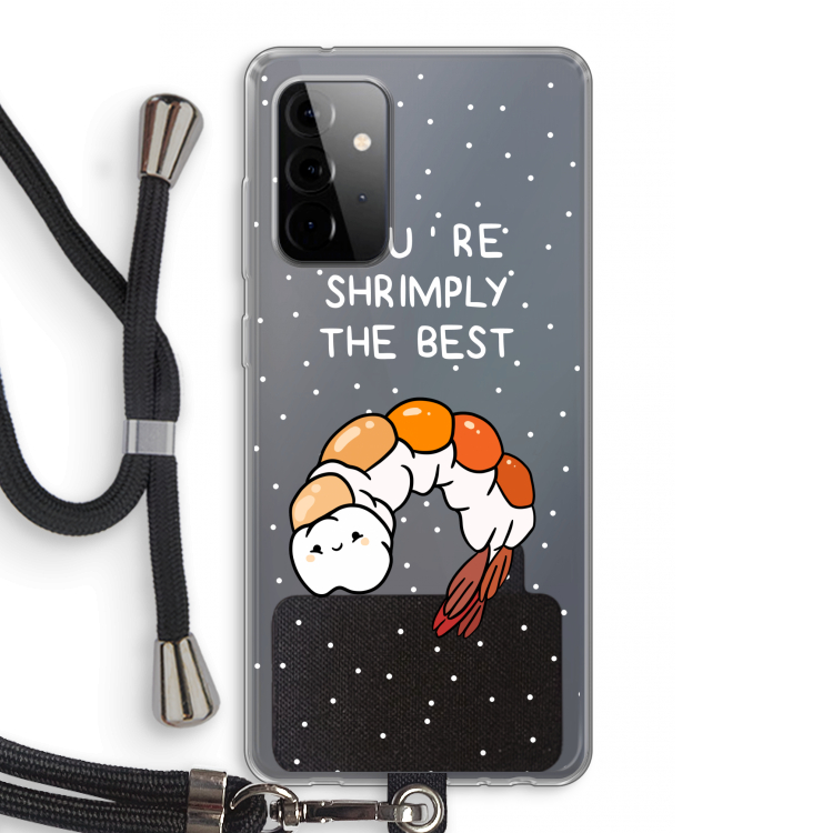You're Shrimply The Best: Samsung Galaxy A72 5G Transparant Hoesje met koord