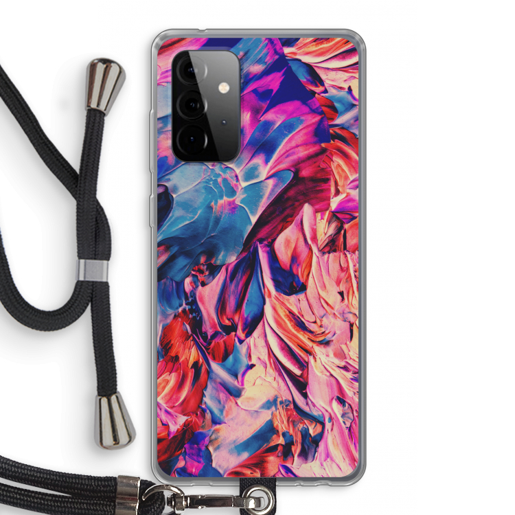 Pink Orchard: Samsung Galaxy A72 5G Transparant Hoesje met koord