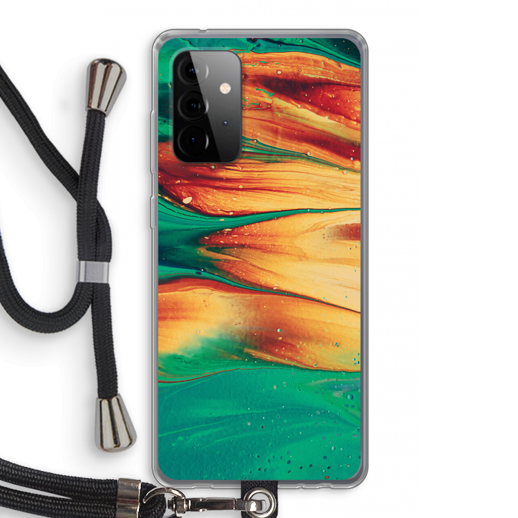 Green Inferno: Samsung Galaxy A72 5G Transparant Hoesje met koord