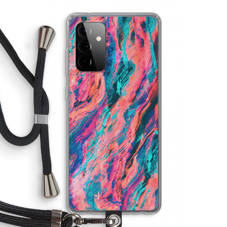 Electric Times: Samsung Galaxy A72 5G Transparant Hoesje met koord