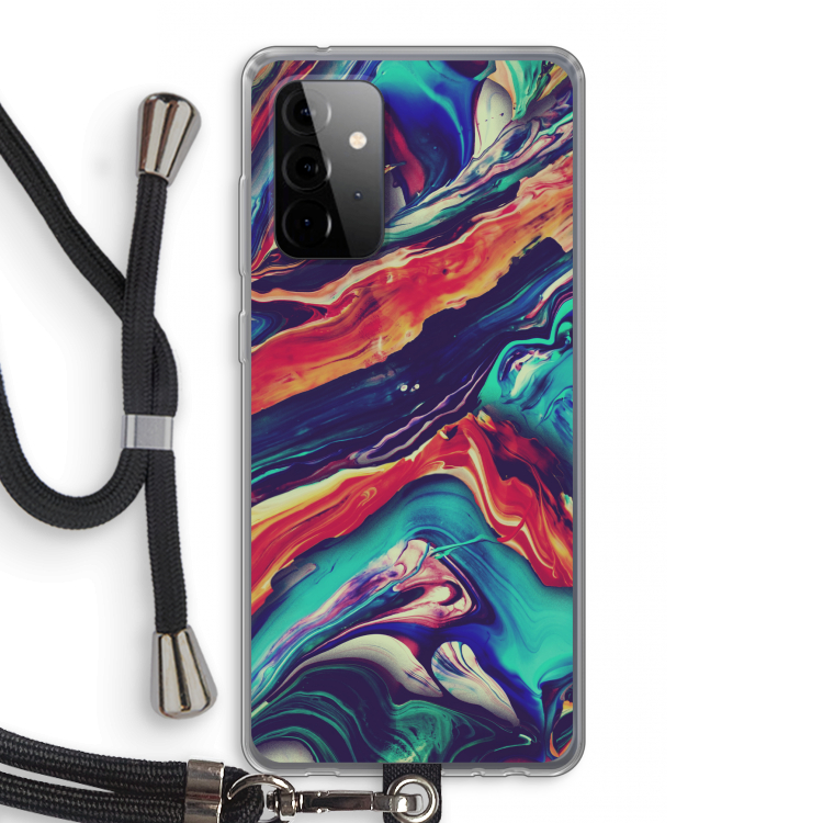 Chameleon Sun: Samsung Galaxy A72 5G Transparant Hoesje met koord