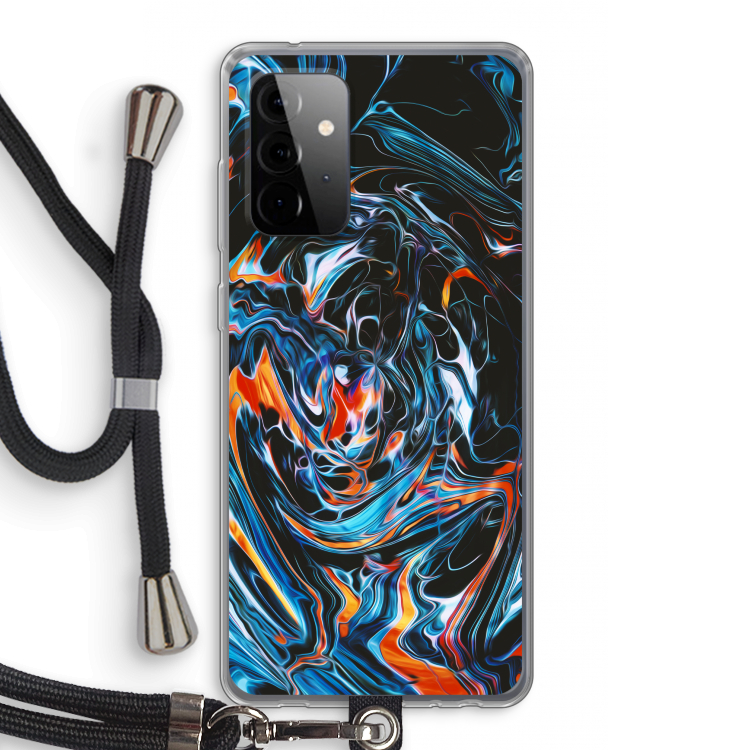 Black Unicorn: Samsung Galaxy A72 5G Transparant Hoesje met koord