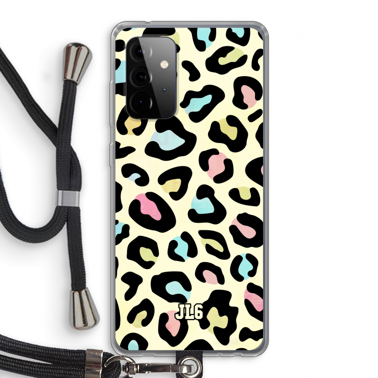 Leopard pattern: Samsung Galaxy A72 5G Transparant Hoesje met koord