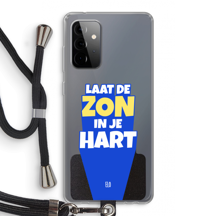 Laat de zon in je hart: Samsung Galaxy A72 5G Transparant Hoesje met koord