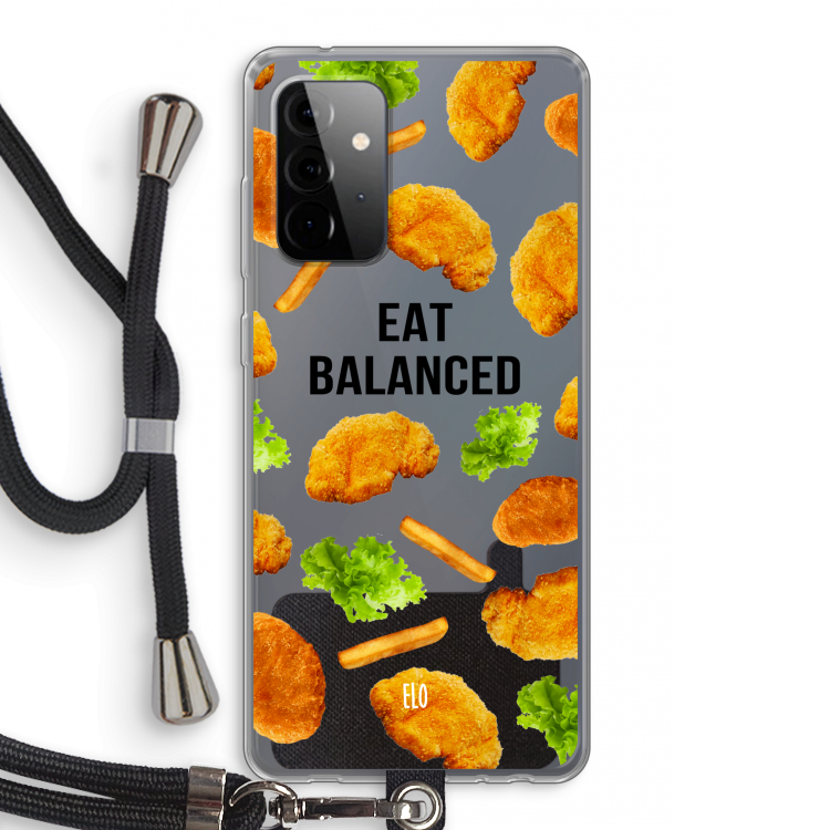 Eat Balanced: Samsung Galaxy A72 5G Transparant Hoesje met koord