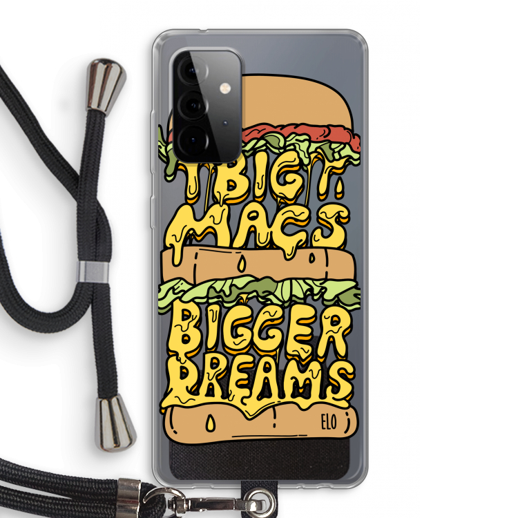 Big Macs Bigger Dreams: Samsung Galaxy A72 5G Transparant Hoesje met koord