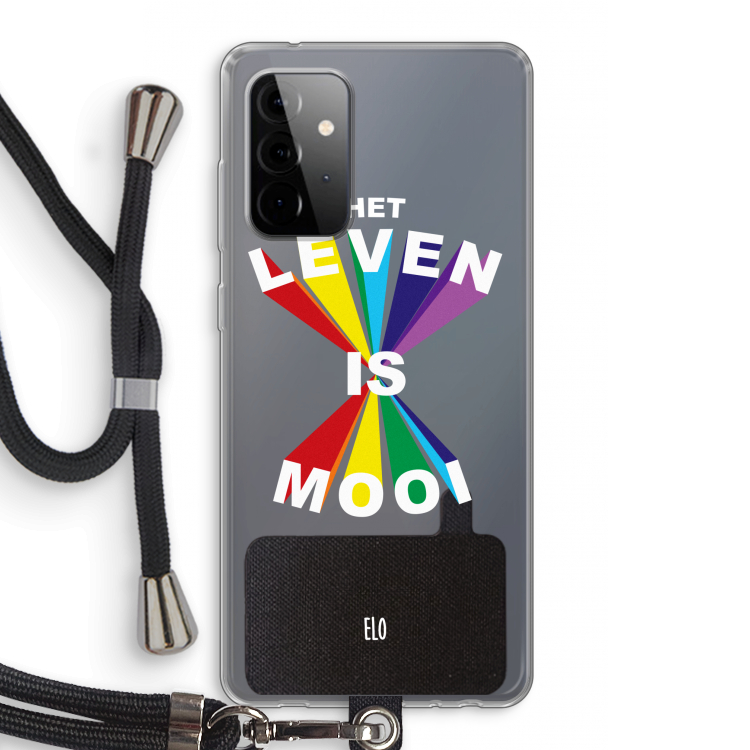 Het Leven Is Mooi: Samsung Galaxy A72 5G Transparant Hoesje met koord