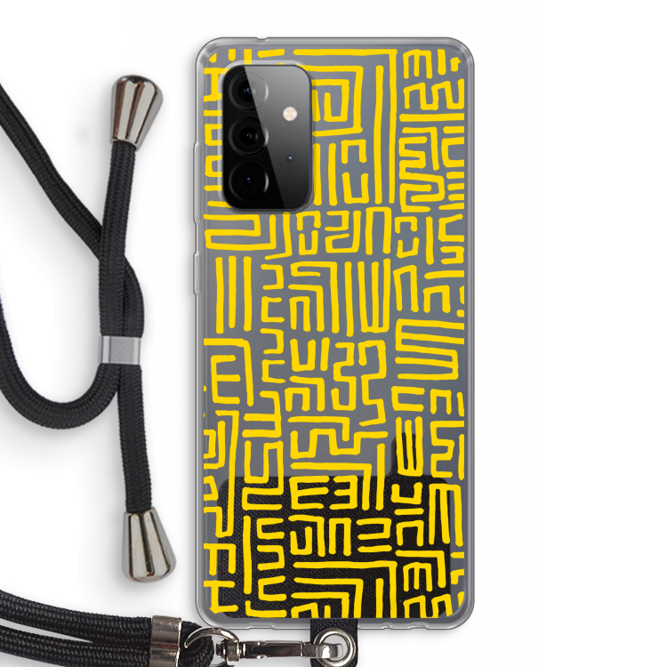 Majorelle Blue Print: Samsung Galaxy A72 5G Transparant Hoesje met koord