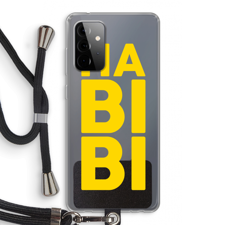Habibi Blue: Samsung Galaxy A72 5G Transparant Hoesje met koord