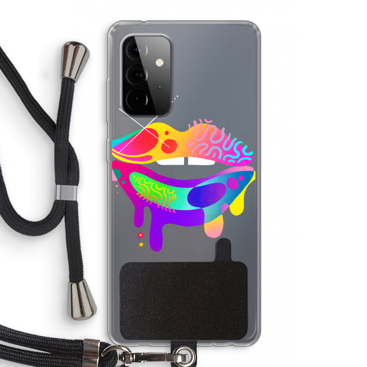 Lip Palette: Samsung Galaxy A72 5G Transparant Hoesje met koord