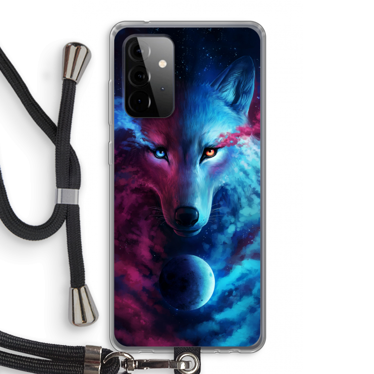 Where Light And Dark Meet: Samsung Galaxy A72 5G Transparant Hoesje met koord