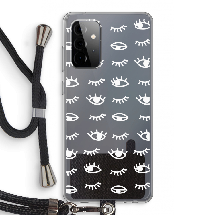 Eye pattern #3: Samsung Galaxy A72 5G Transparant Hoesje met koord