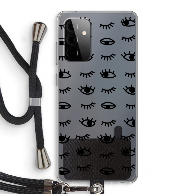 Eye pattern #2: Samsung Galaxy A72 5G Transparant Hoesje met koord