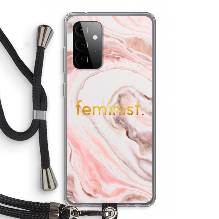 Feminist: Samsung Galaxy A72 5G Transparant Hoesje met koord