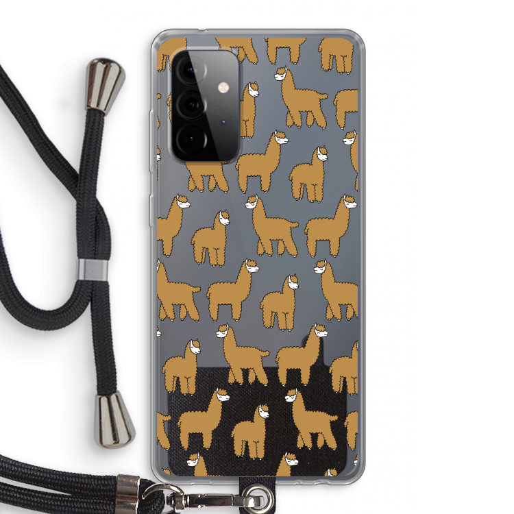 Alpacas: Samsung Galaxy A72 5G Transparant Hoesje met koord