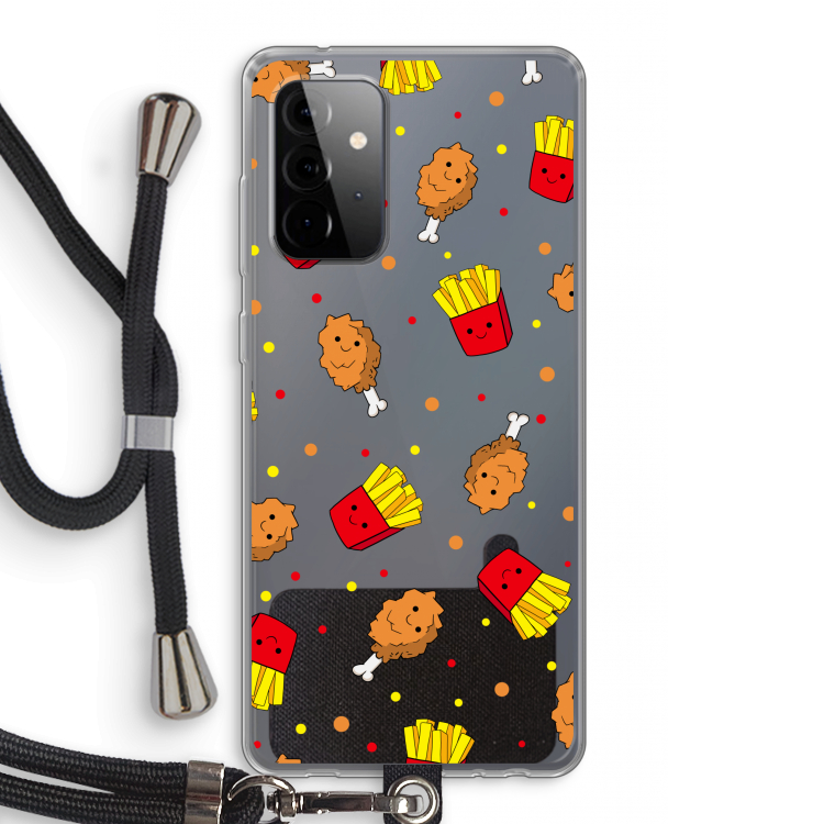 Chicken 'n Fries: Samsung Galaxy A72 5G Transparant Hoesje met koord