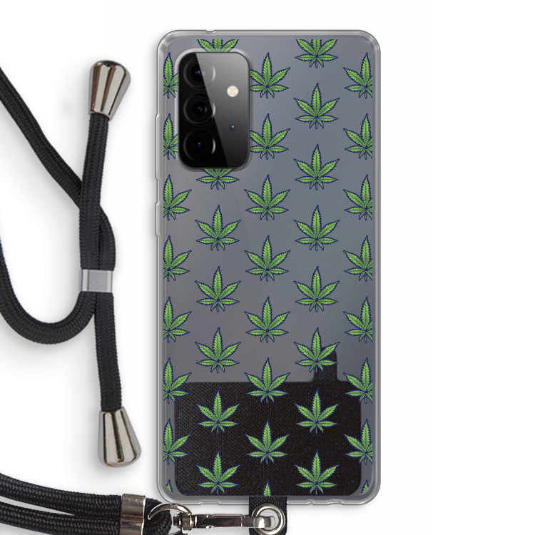 Weed: Samsung Galaxy A72 5G Transparant Hoesje met koord