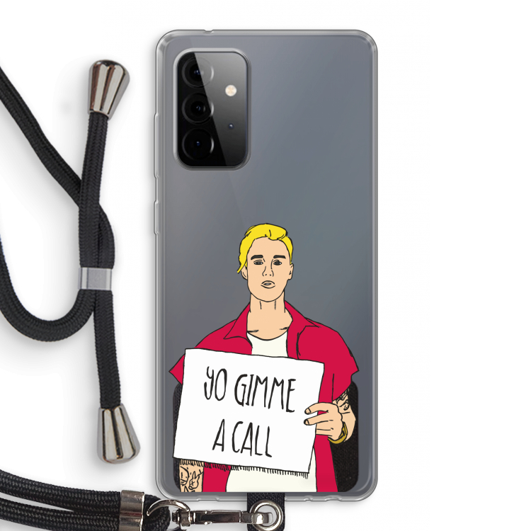 Gimme a call: Samsung Galaxy A72 5G Transparant Hoesje met koord