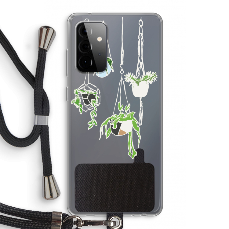Hang In There: Samsung Galaxy A72 5G Transparant Hoesje met koord
