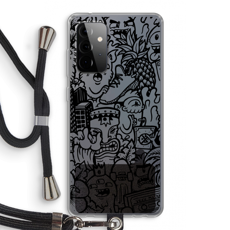 Vexx Black Mixtape: Samsung Galaxy A72 5G Transparant Hoesje met koord